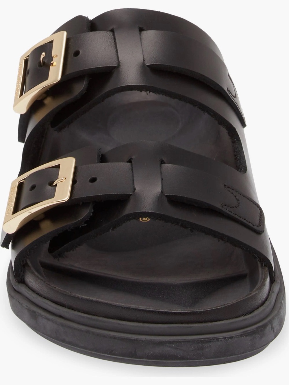 Birkenstock Black Milano Sandals with Gold Buckles - Picture 5 of 13